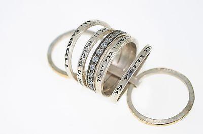 Spinning Ring 9K Gold and Sterling Silver With Crystal Stone and bible quote #51 - Spring Nahal