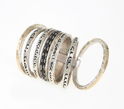 Spinning Ring 9K Gold and Sterling Silver With Crystals Stones and bible quotes - Spring Nahal