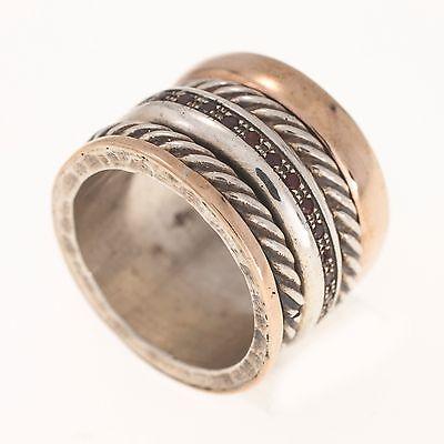 Spinning Ring 9K Gold and Sterling Silver With Crystals Stones - Spring Nahal