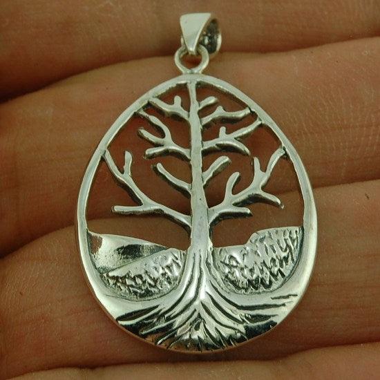 Tree of Life Pendant in 925 Silver + Silver Necklace chain - Spring Nahal