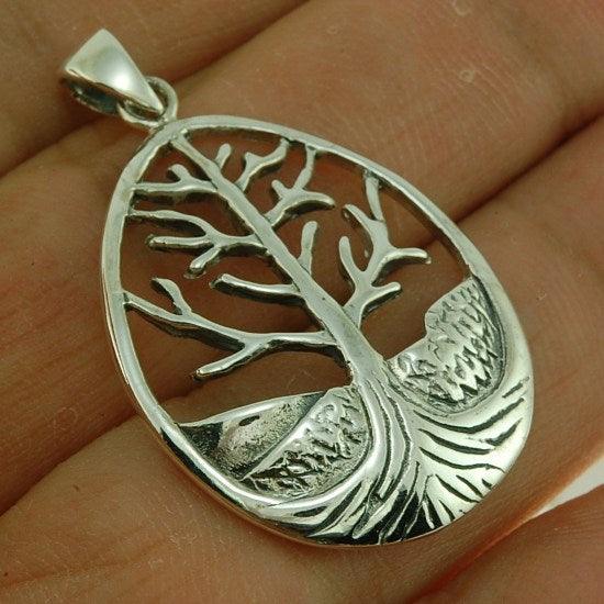 Tree of Life Pendant in 925 Silver + Silver Necklace chain - Spring Nahal